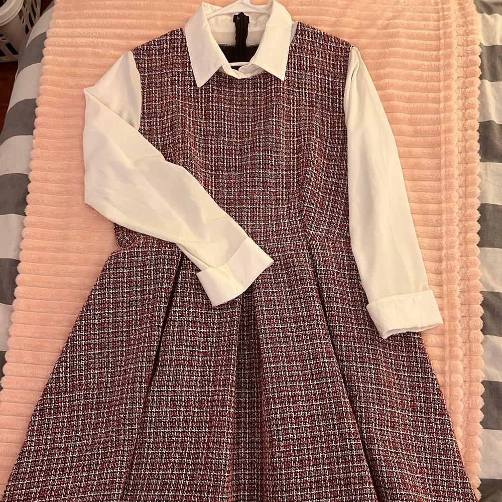 Red, school girl dress